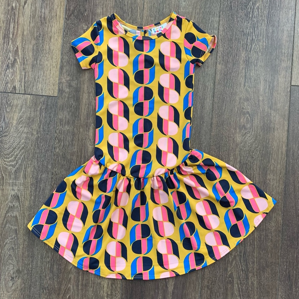 NWT Dot Dot Smile Flapper Style Dress, Colorful  Print, SIZE 3/4